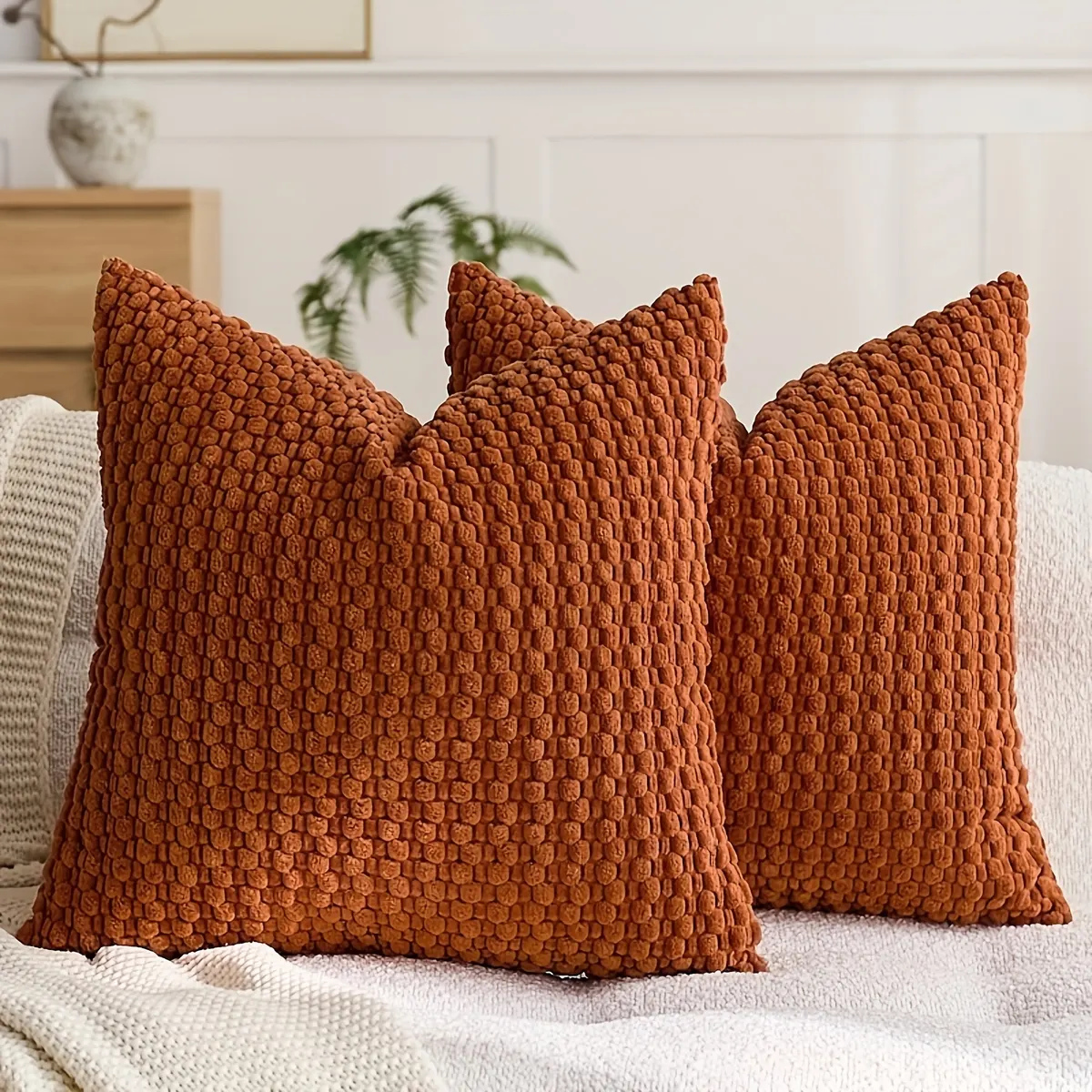 Fundas Pana Boho Terracota x2