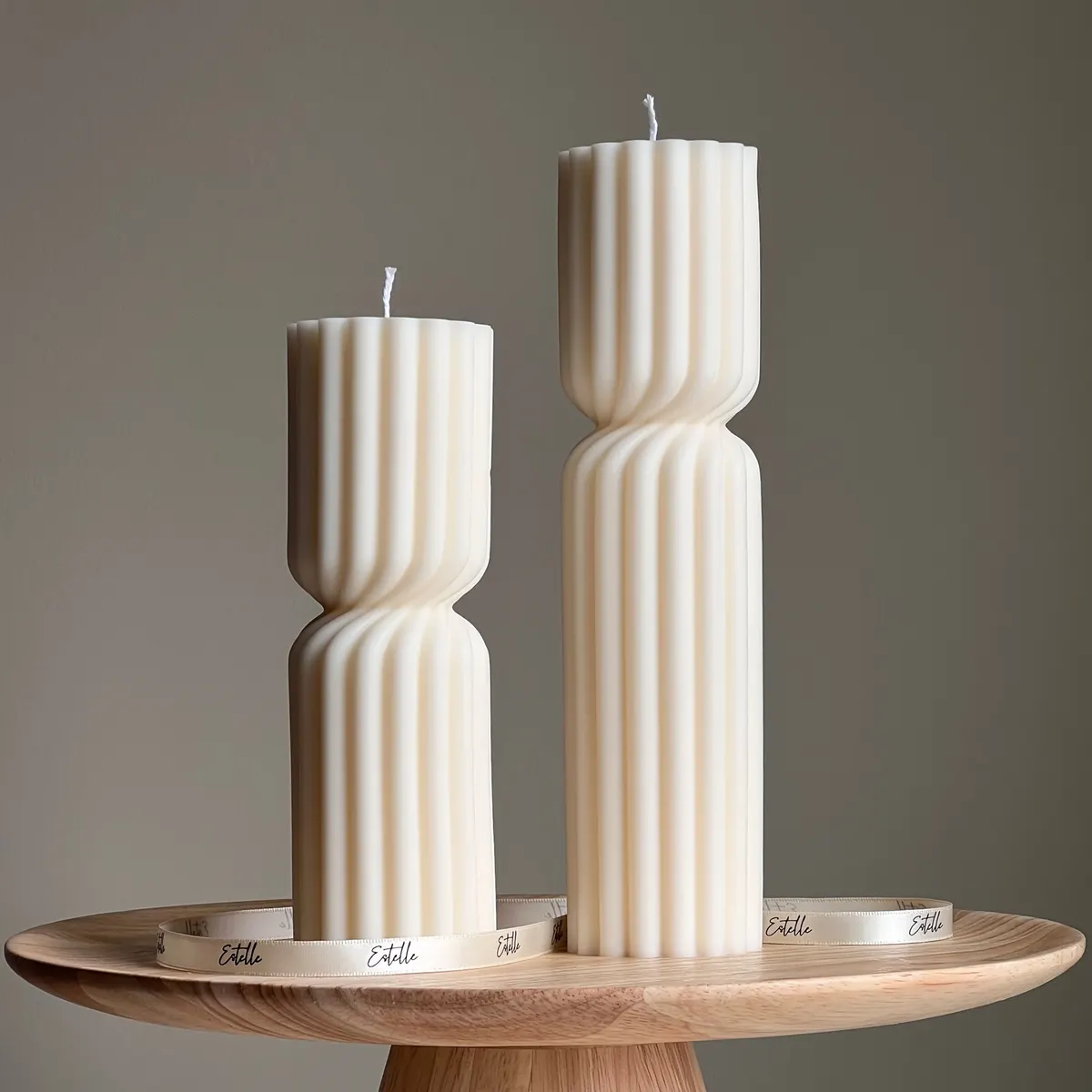 Velas Columna Estriada x2